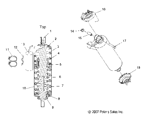 SUSPENSION, SHOCK, REAR TRACK (M-10)(7043216)(LX) - S08PD7FS (49SNOWSHOCKREAR7043216LX)