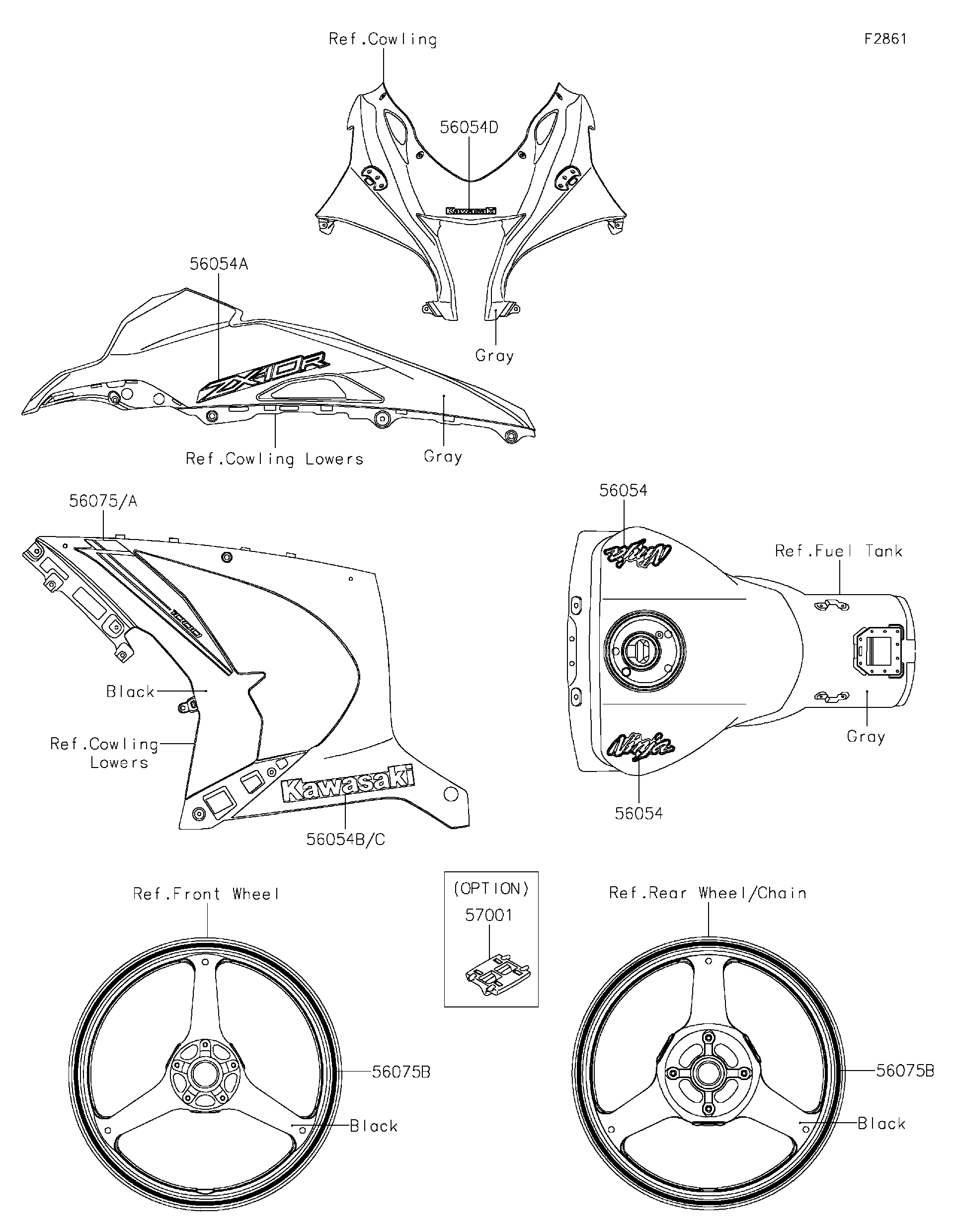 yyページ Kawasaki Motorcycle 1999 OEM Parts Diagram for CARBURETOR
