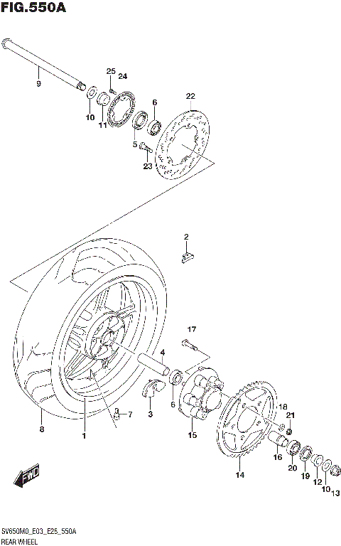REAR WHEEL (SV650A)