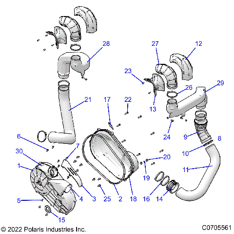 DRIVE TRAIN, CLUTCH COVER AND DUCTING - Z22N4M99AR (C0705561)
