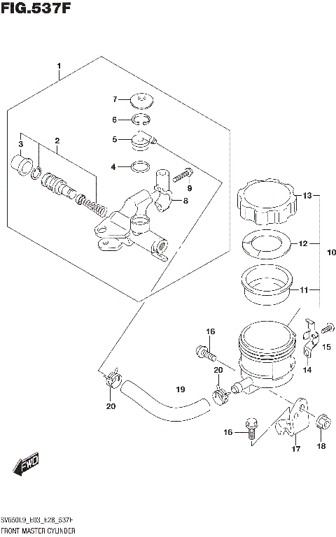 FRONT MASTER CYLINDER (SV650XAL9 E33)