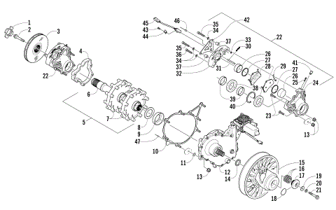 DRIVE TRAIN SHAFT AND BRAKE ASSEMBLIES