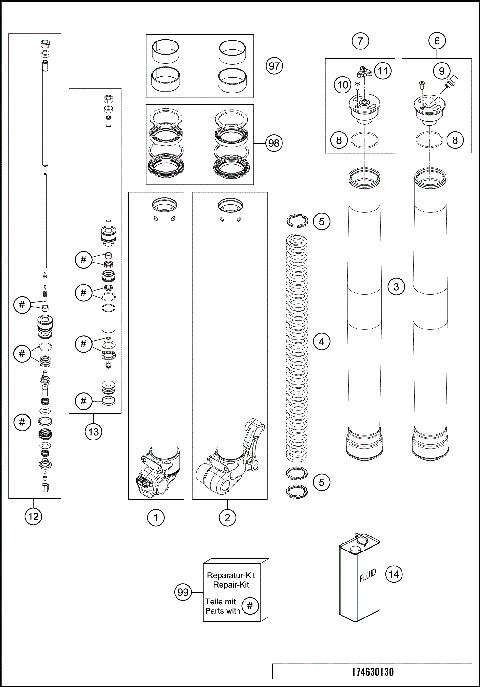 FRONT FORK DISASSEMBLED