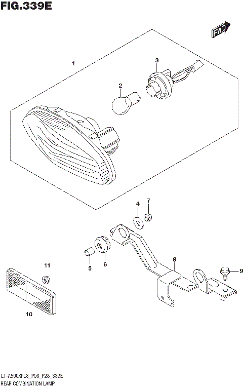REAR COMBINATION LAMP (LT-A500XPBL8 P28)