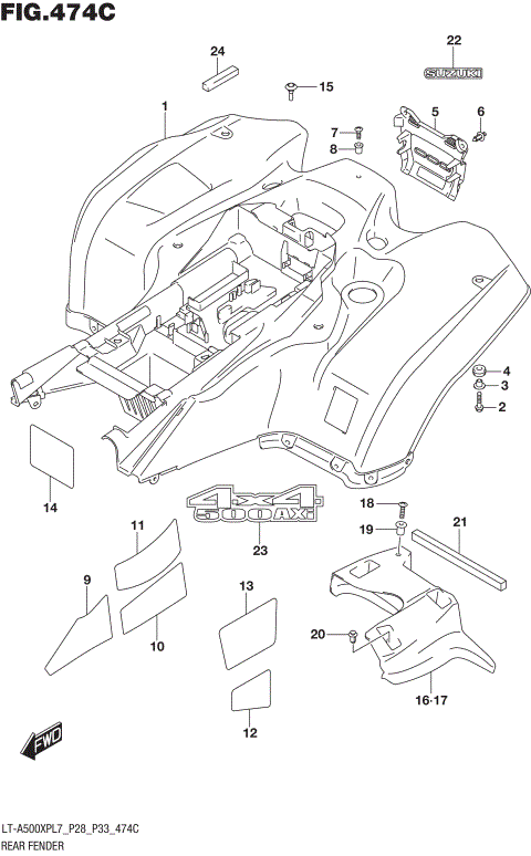 REAR FENDER (LT-A500XPBL7 P28)