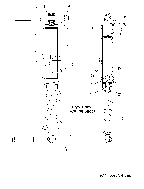 SUSPENSION, SHOCK, IFS (7043725) - S12BF8GSA/GSL (49SNOWSHOCKIFS7043725)