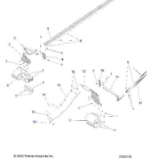 CHASSIS, CLUTCH GUARD, FOOTRESTS, TUNNEL GRIPS - S24CBU5TSL (C602435)