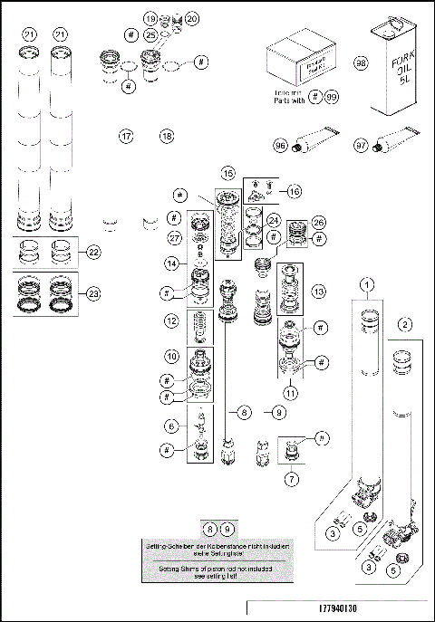 FRONT FORK DISASSEMBLED