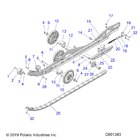 SUSPENSION, RAIL BEAM, LH/RH - S21EKL8RS ALL OPTIONS (C601343)