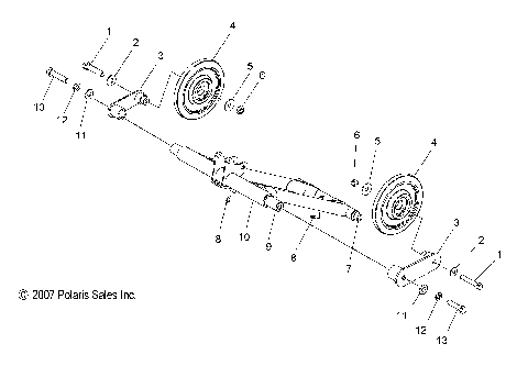 SUSPENSION, TORQUE ARM, REAR (M-10)(LX) - S08PD6HS (49SNOWTORQUEREAR08IQTRBOM10)