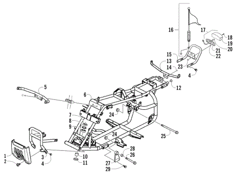 FRAME AND RELATED PARTS ASSEMBLY