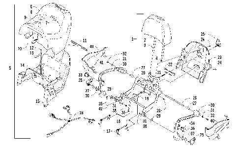 PASSENGER SEAT AND BACKREST ASSEMBLY [88638]