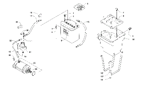 BATTERY AND STARTER MOTOR ASSEMBLY [94017]