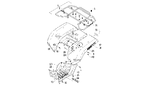 REAR RACK, BODY PANEL, AND FOOTWELL ASSEMBLIES [99755]