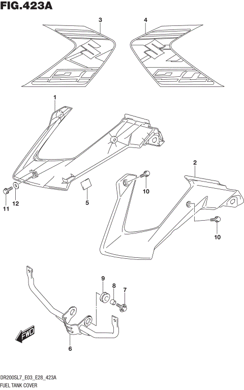 FUEL TANK COVER (019)