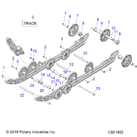 SUSPENSION, REAR and TRACK - S21DDH8RS ALL OPTIONS (600317)