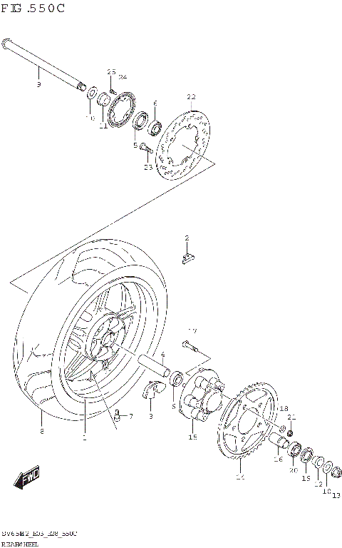 REAR WHEEL (SV650XA)