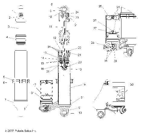 SUSPENSION, REAR SHOCK - A08GJ52AA/AB/AC (49ATVSHOCKRR7043331)