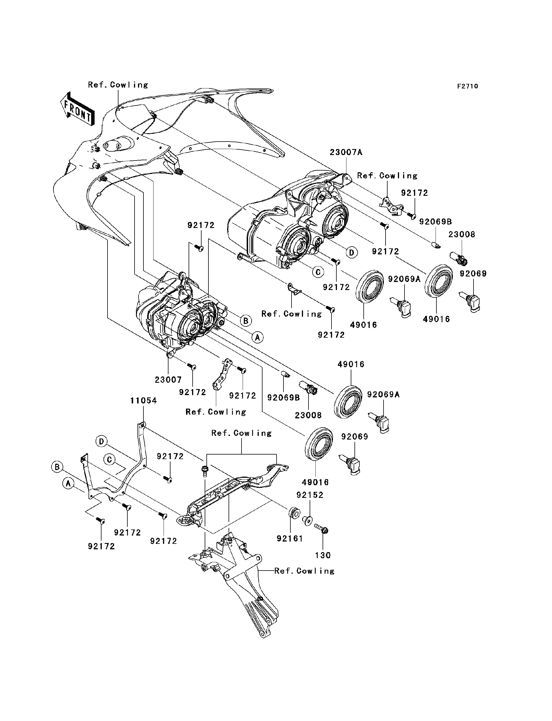 2011 Kawasaki NINJA ZX-14 Headlight(s) Motorcycles Parts