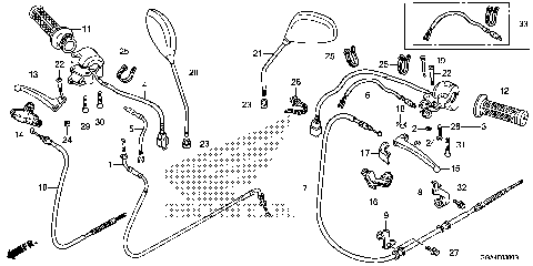 HANDLE LEVER@SWITCH@CABLE