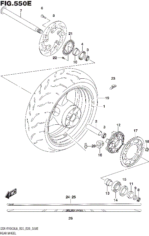 REAR WHEEL (GSX-R1000AL6 E33)