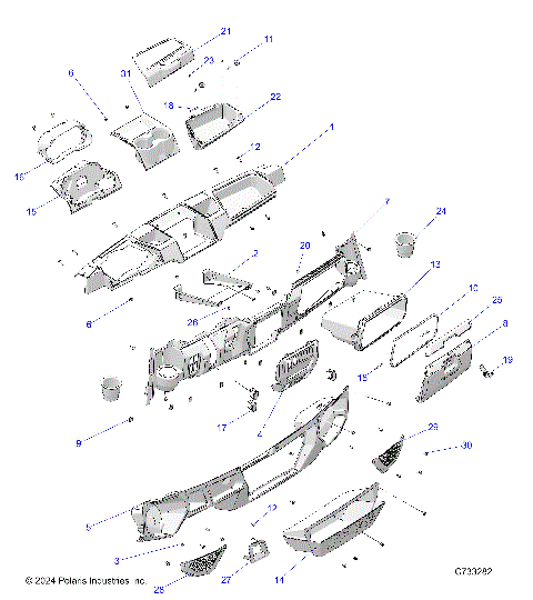 BODY, DASH - R25RSB99AZ/BZ/AL (C733282)