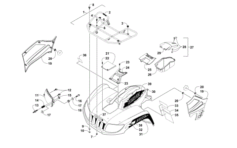 FRONT RACK, BODY PANEL, AND HEADLIGHT ASSEMBLIES (SE)