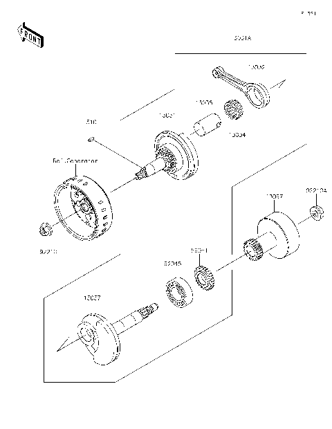 kページ Kawasaki Motorcycle 1974 OEM Parts Diagram for FRONT FORK