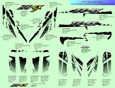 Z6 EX DECAL KIT, USA (2013 VERSION)(2)