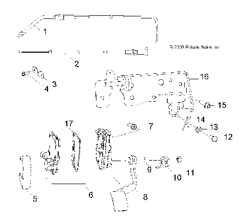 STEERING, CONTROLS and THROTTLE - R14VA17AA/AF (49RGRTHROTTLEPEDAL09RZR170)