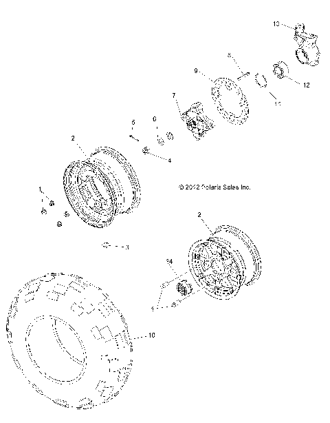 WHEELS, FRONT - R13VH57AD/6EAK (49RGRWHEELFRT13RZR570)