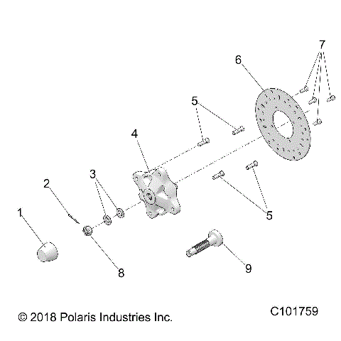 WHEELS, FRONT HUB and BRAKE DISC - A19SAA50D5 [C101759]