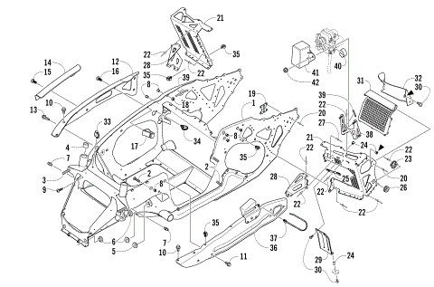 FRONT FRAME AND FOOTREST ASSEMBLY