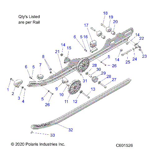 SUSPENSION, RAIL, LH/RH - S21CBU5BSL (C600822)