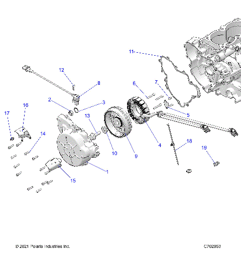 ENGINE, STATOR AND FLYWHEEL - Z23GAD92PE (C702953)