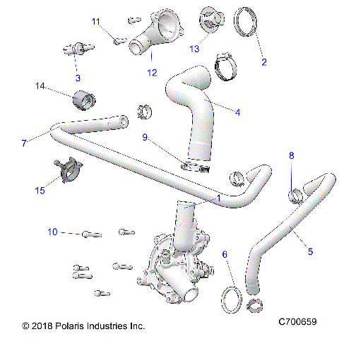 ENGINE, WATERPUMP AND BYPASS - R19RRE99F1/FC/SC1/SCC/SFC/F1/SJ1/PCC/PFC (C700659)