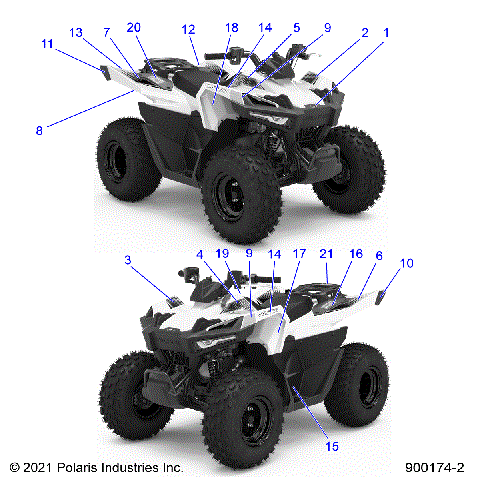 BODY, DECALS/REFLECTORS WH/PINK MD - A22HBB07N3 (900174-2)