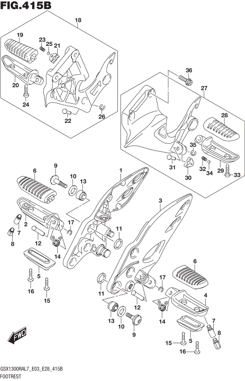 FOOTREST (GSX1300RAL7 E28)