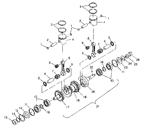 CRANKSHAFT & PISTON - I984573 (4946554655c003)