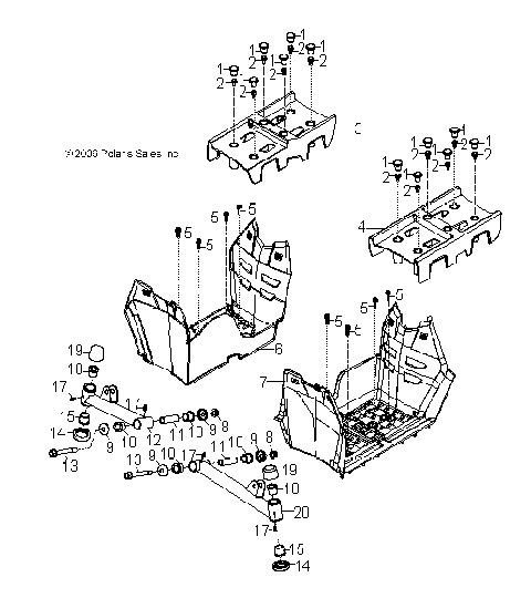 CHASSIS, FOOTREST - A17YAK05A4/A6 (49ATVSUSPFRT08OUT50)