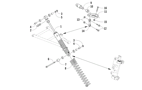 SHOCK ABSORBER AND SWAY BAR ASSEMBLY