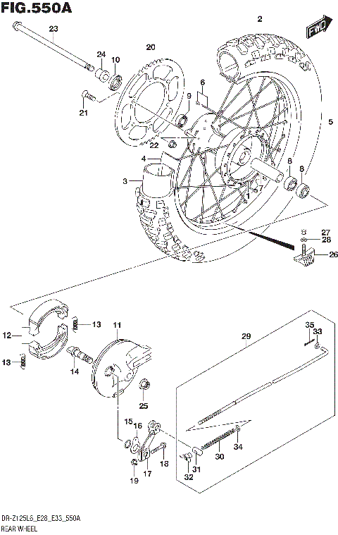REAR WHEEL (DR-Z125L6 E28)