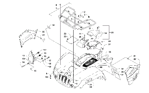 FRONT RACK, BODY PANEL, AND HEADLIGHT ASSEMBLIES [300554]