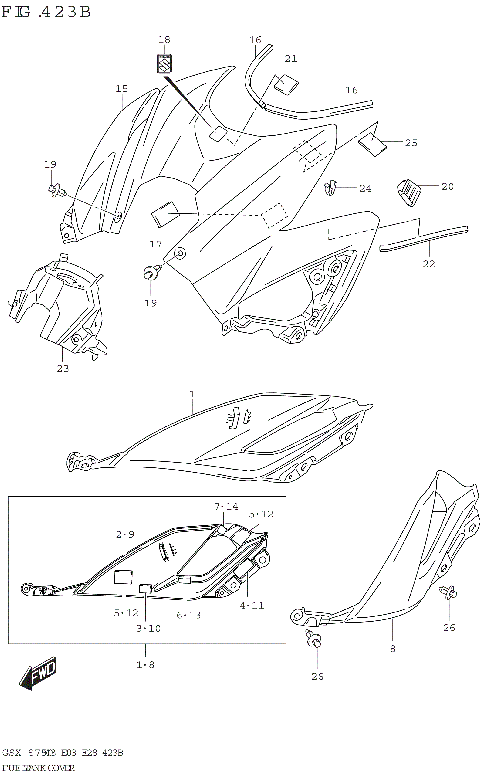 FUEL TANK COVER (GSX-S750Z,GSX-S750ZA)