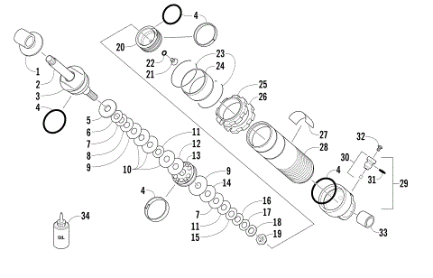 REAR SUSPENSION FRONT ARM SHOCK ABSORBER
