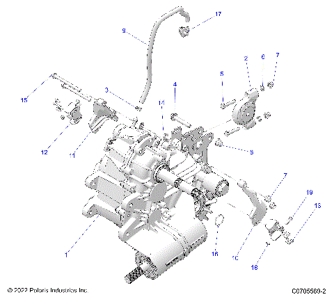 DRIVE TRAIN, MAIN GEARCASE MOUNTING - G23GAB99CG/FG (C0705569-2)
