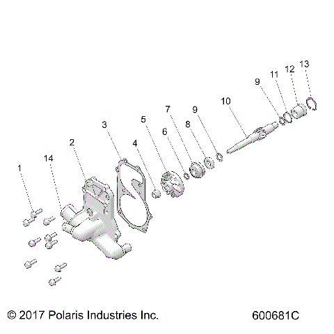 ENGINE, WATER PUMP - S23FJE8PS/8PE (600681C)