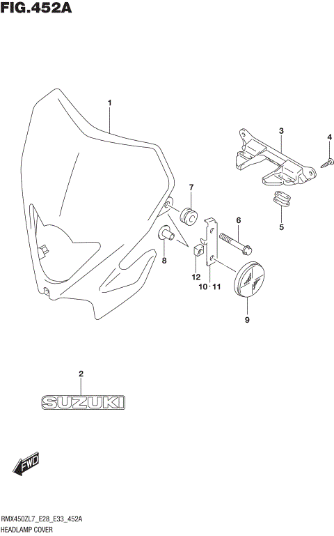 HEADLAMP COVER (RMX450ZL7 E28)