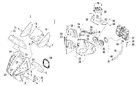 AIR SILENCER, CARBURETOR, AND FUEL PUMP ASSEMBLY [95855]