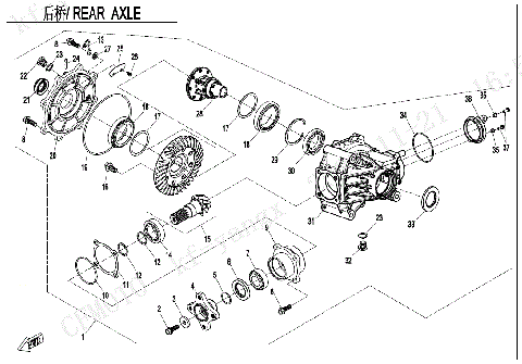 REAR AXLE (WITHOUT DIFFERENTIAL)